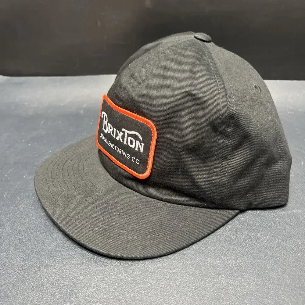 Brixton Manufacturing Company Black Workwear Baseball Hat With Patch Adjustable